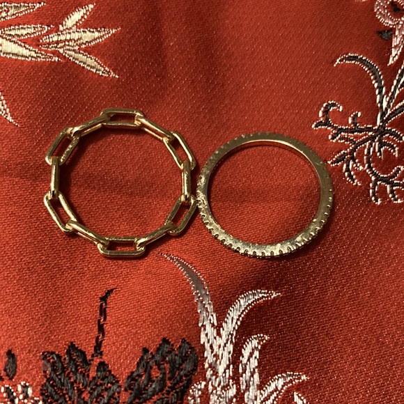 Costume Jewelry Yellow Gold Rings Set (2) of Two - Picture 3 of 4